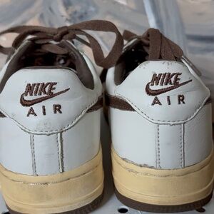 Retro Nike Air Force One White and Brown Sneakers